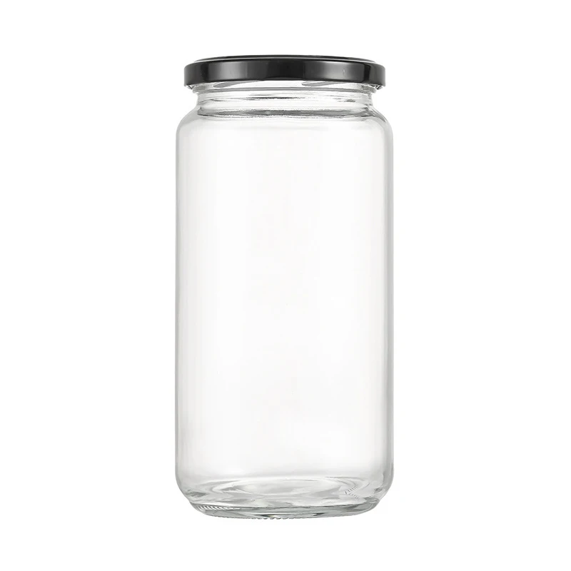 Wide Mouth 1000ml Large Pickles VCO Glass Jam Jar With Metal Lid