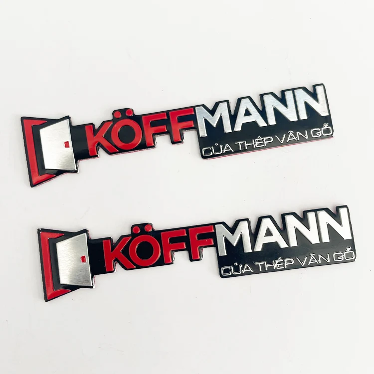 custom highlight embossed logo aluminum logo label metal nameplates