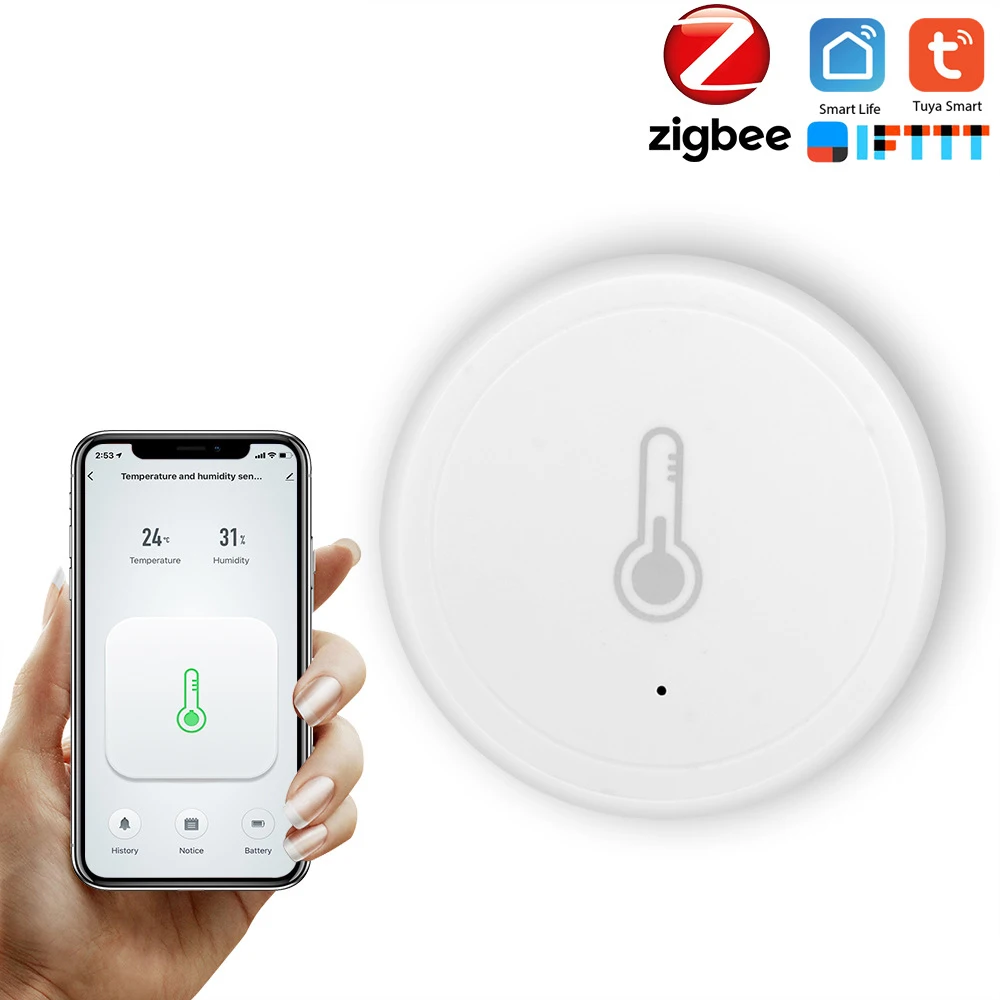 ZigBee Tuya WiFi Wireless Wall Humidity Sensor Humidity Sensor Smart Temperature Humidity Sensor