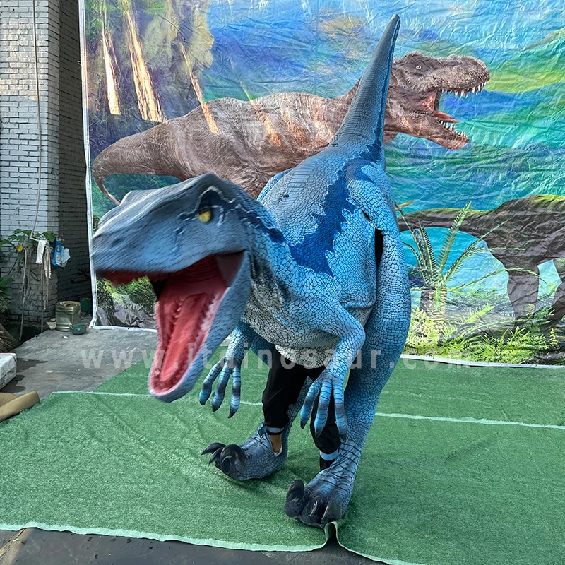 Carnival Alive Big Life Size Raptor Lifesize Robotic Dinosaur Costume T rex Light Weight Hidden Legs For Sale