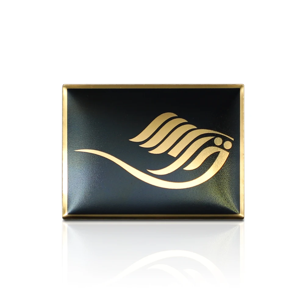 
Printing and coat epoxy nameplate glossy gold plate custom size metal label for gift box 