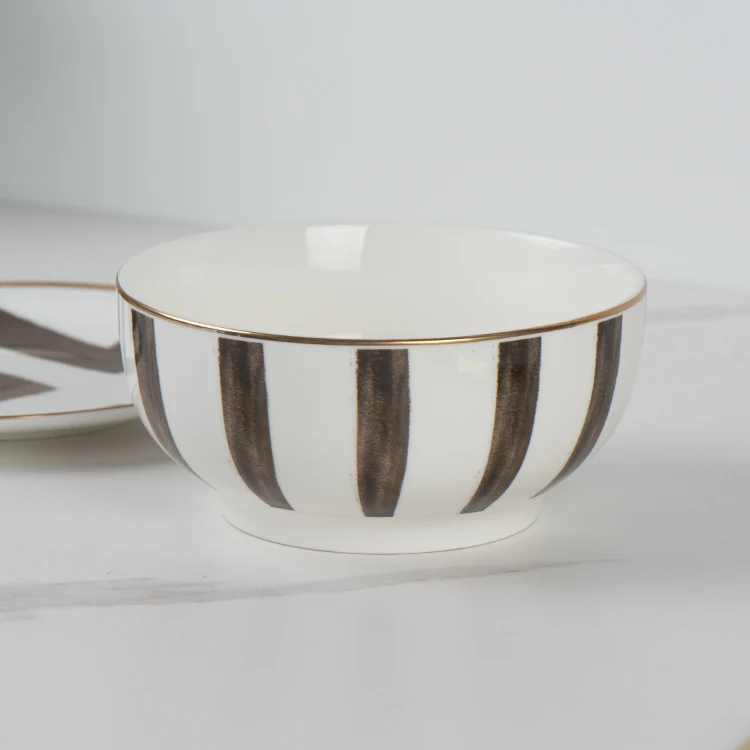 black crossroad design charger plate high grade bone china plates set for wholesale