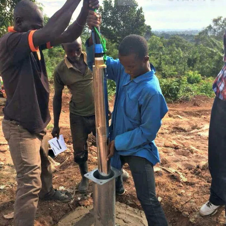 1.5hp 1.1kw 4inch brushless dc solar pump solar submersible water pump for agriculture irrigation