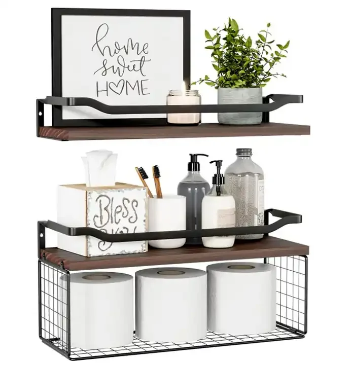 Wholesale OEM ODM Wire Storage Basket Floating Shelves Kitchen Wall Shelves