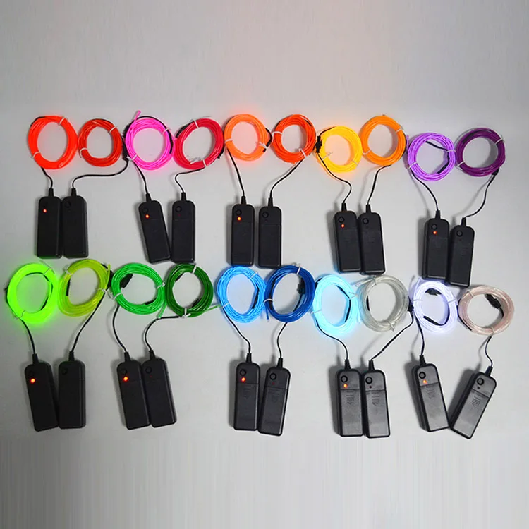 
Car Party Halloween EL Wire Neon Glowing Strobing Electroluminescent Light DIY Decoration Portable Neon EL Wire Light 