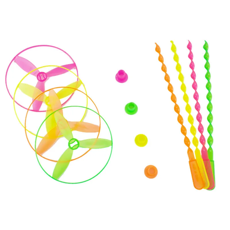 hot sale Creative hand - propelled flying saucer bamboo dragonfly children toys