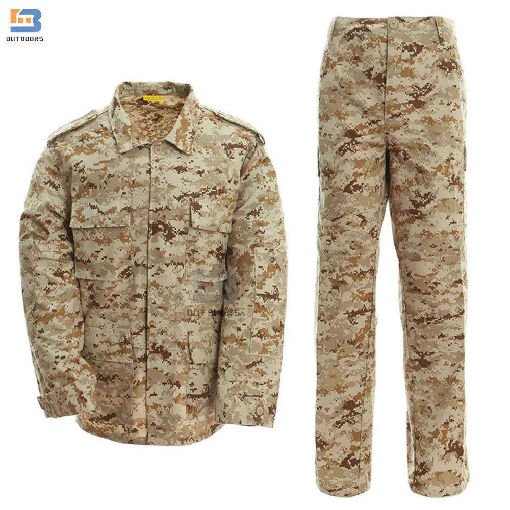 3 Colors Desert Army BDU Camo Uniform Tactical