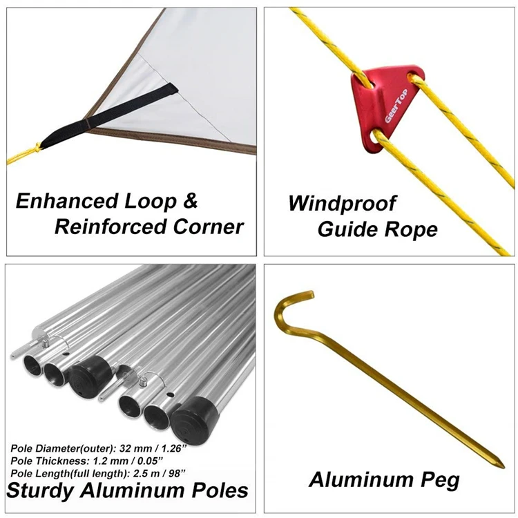 Уличная палатка Geertop для кемпинга, с дождем, гамаком, брезентом, Пляжное солнцезащитное укрытие