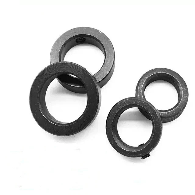 Aluminum alloy optical axis locating ring Steel Blackening limiter stop screw fixing ring open type metal bearing clamping ring