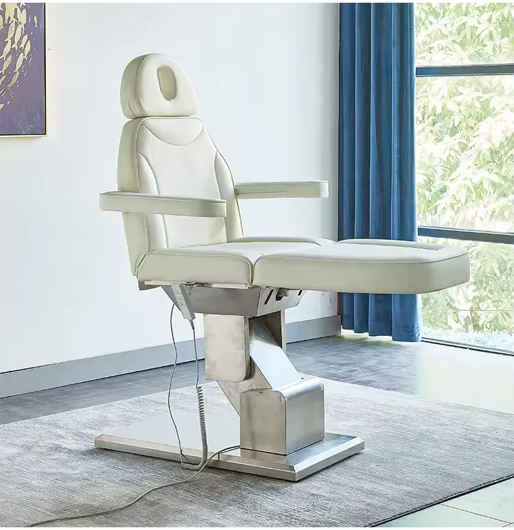 Hot selling beauty salon equipment metal golden stainless steel base electric beauty massage table