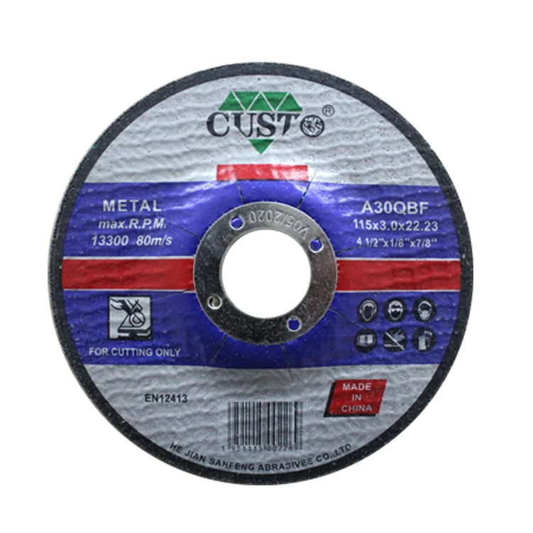 Free Sample Abrasive 115mm Cutting Disc Metal and Stainless Steel Cutting Disc