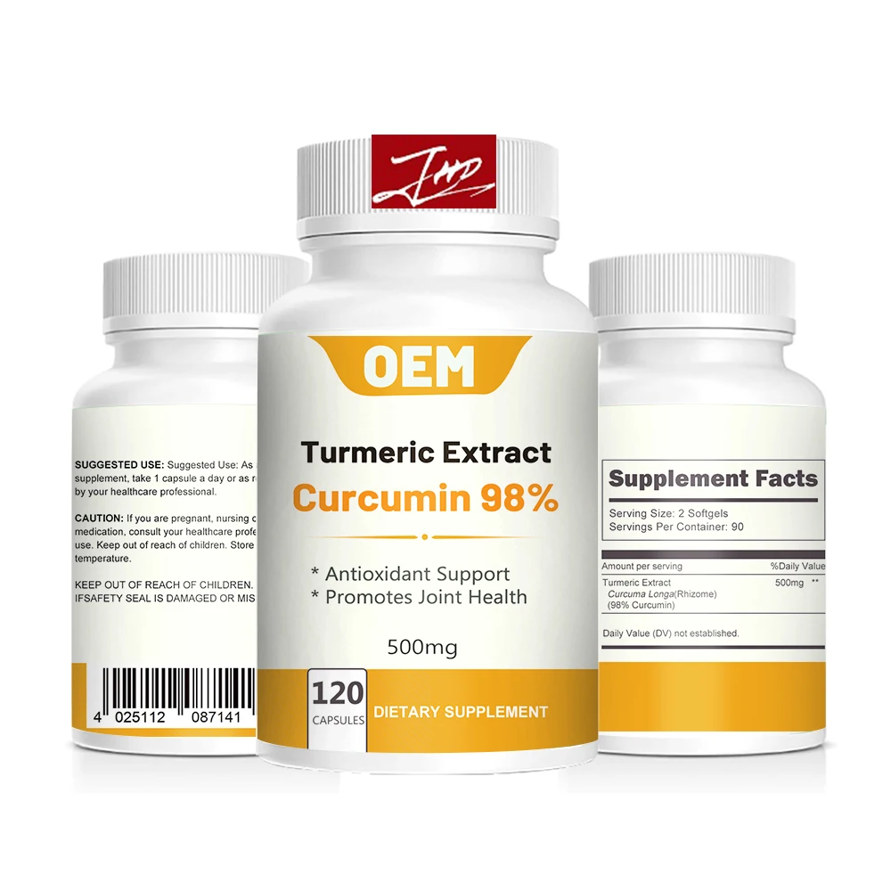 OEM Private Label 500mg Turmeric Extract Powder 98% Curcumin Capsules