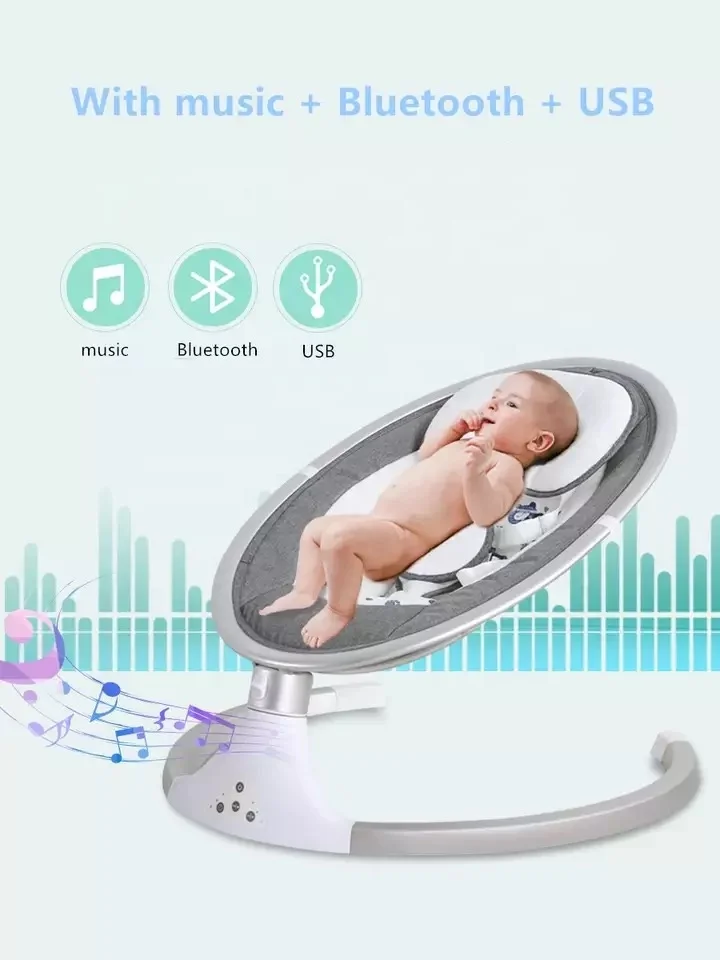 Для детей и младенцев; Оснащенные многофункциональной музыкальной электрические качели детские комфортабельные кресло-качалка детская кроватка-подходит для От 0 до 3