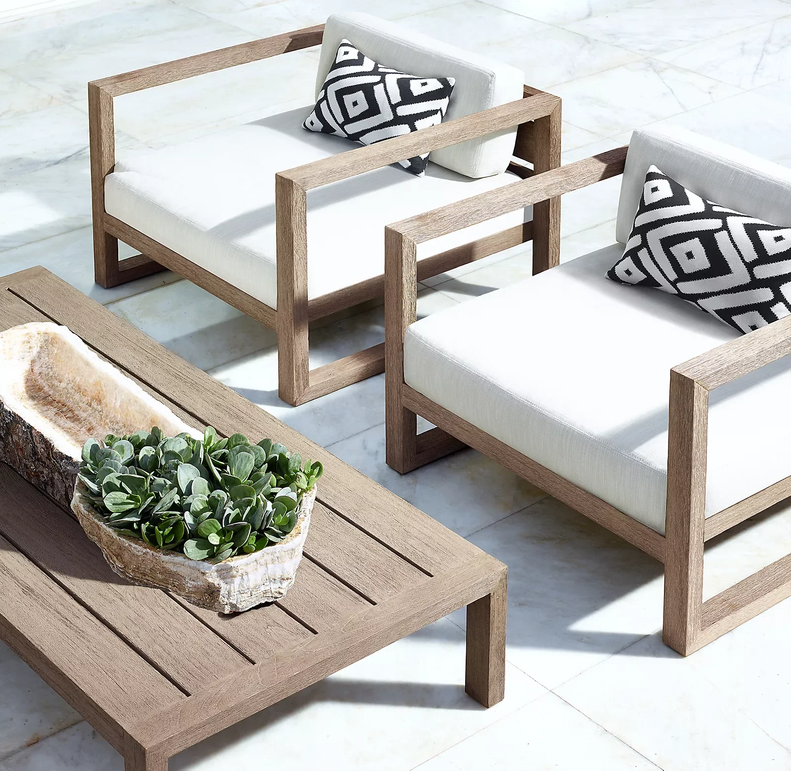 American Luxury Outdoor Wooden Sofa Furniture 4 Pieces Garden Sofa Set Villa Teak Sofa Sectional