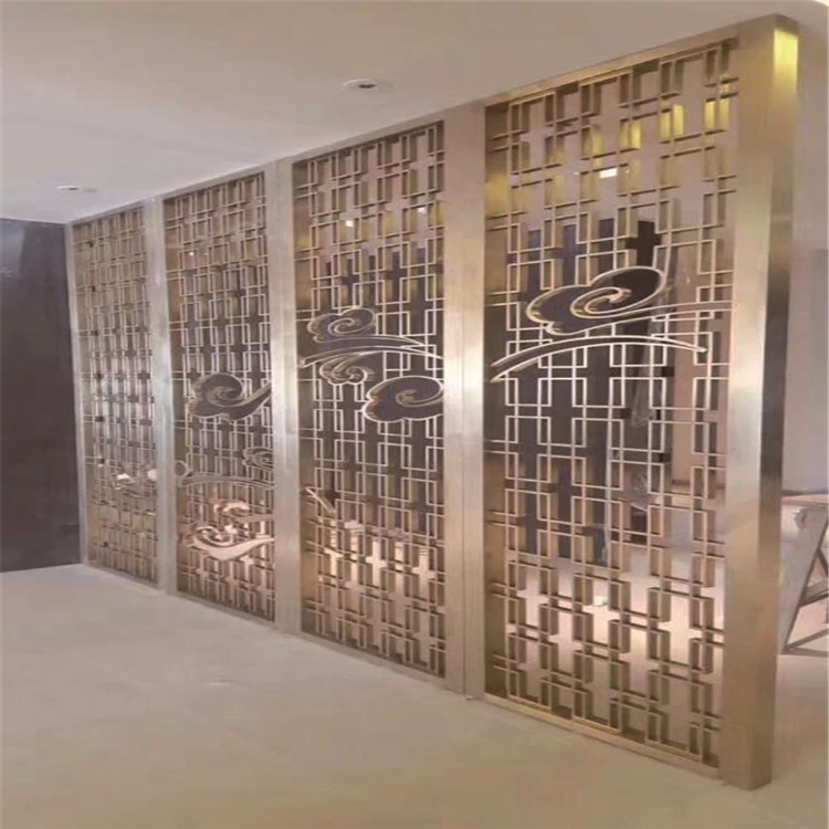 metal Decorative Privacy Screen steel decorative flower curtain wall art screen 304 Stainless Steel