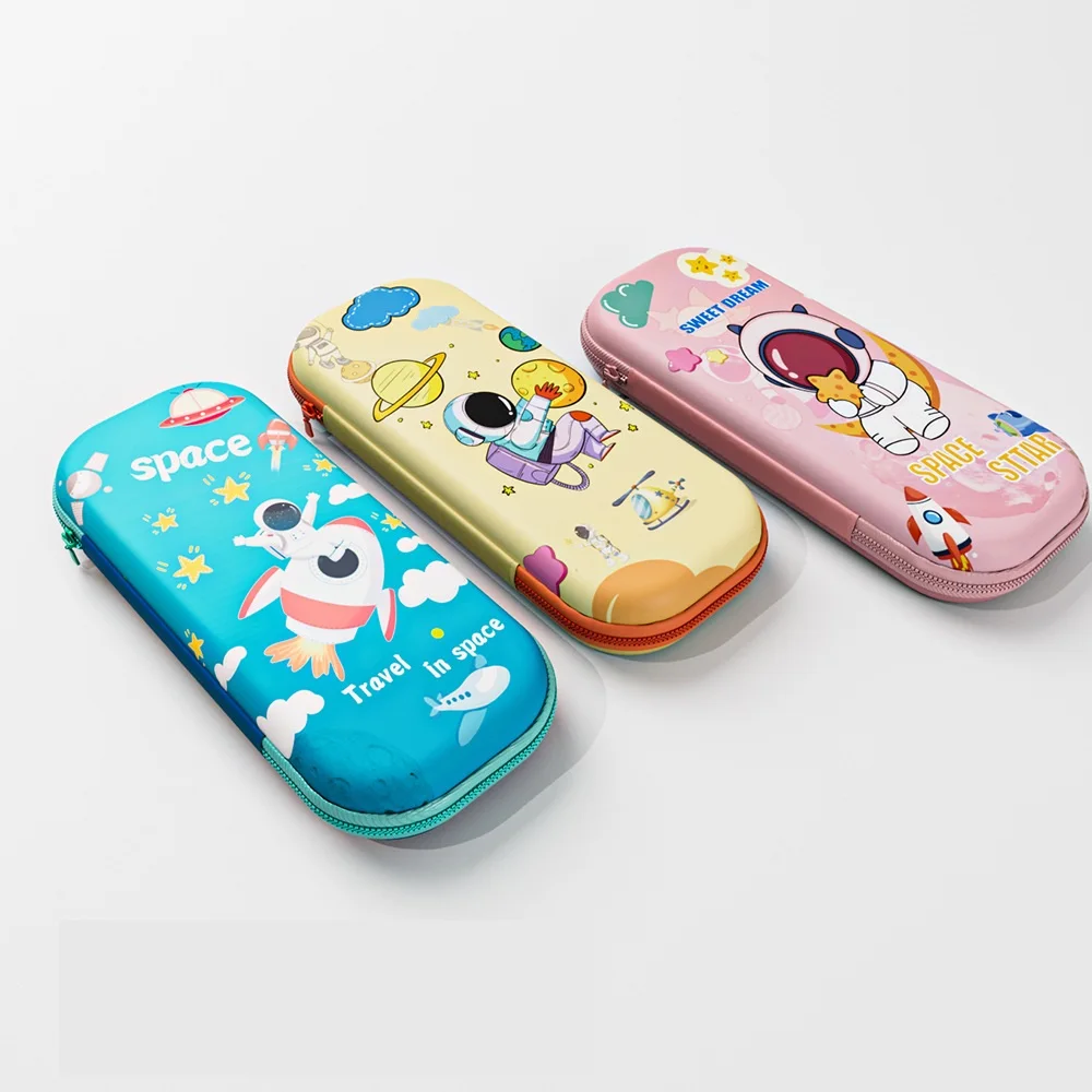 Factory offered cartoon eva 3d pencil case printed logo pen box for child