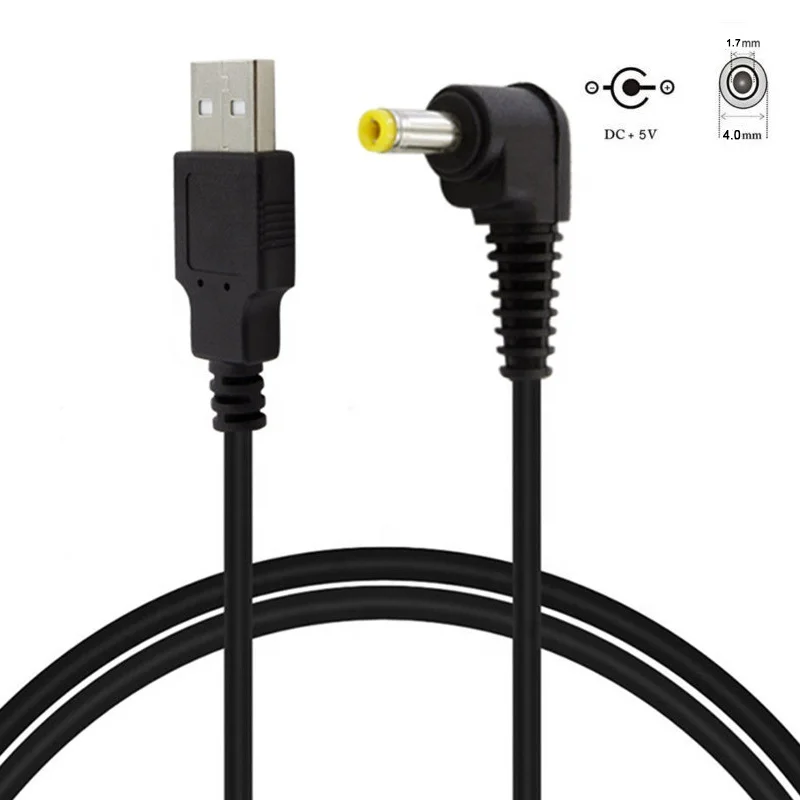 Кабель питания с USB на DC 4,0x1,7 мм, шнур зарядного устройства для PSP 3000 2000 1000, планшета, мобильного телефона, ноутбука, нетбука, электроники