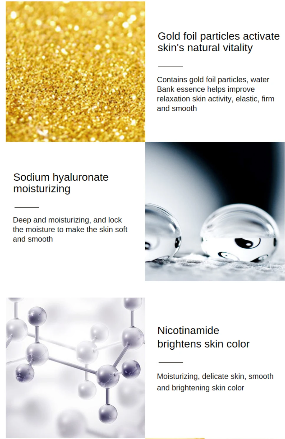 Private label Anti Aging 24k gold Serum Whitening Serum facial moisturizing 24k pure gold serum