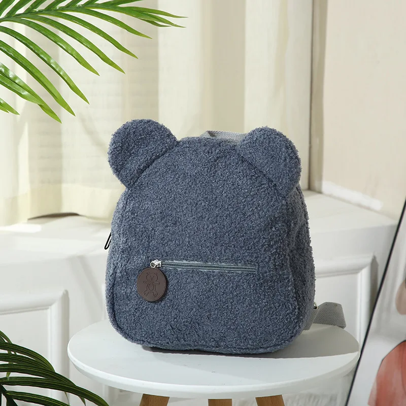 Wool fleece Plush teddy Bear Backpack Toddler Cartoon bookBags kids school backpack mochilas escolares 2022 mini Plush Backpack