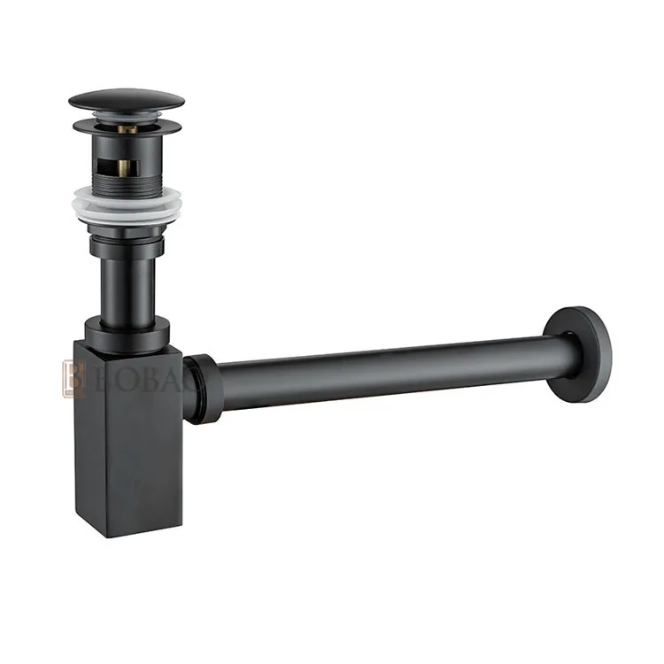 Bathroom Accessories Basin Siphon Brass Square Modern Sink Decorative Bottle Trap