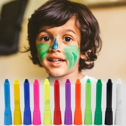 12 Solid Tempera Paint Crayon Face Painting  Crayon Set Safe Non-Toxic Kids Body Paint for Halloween Makeup