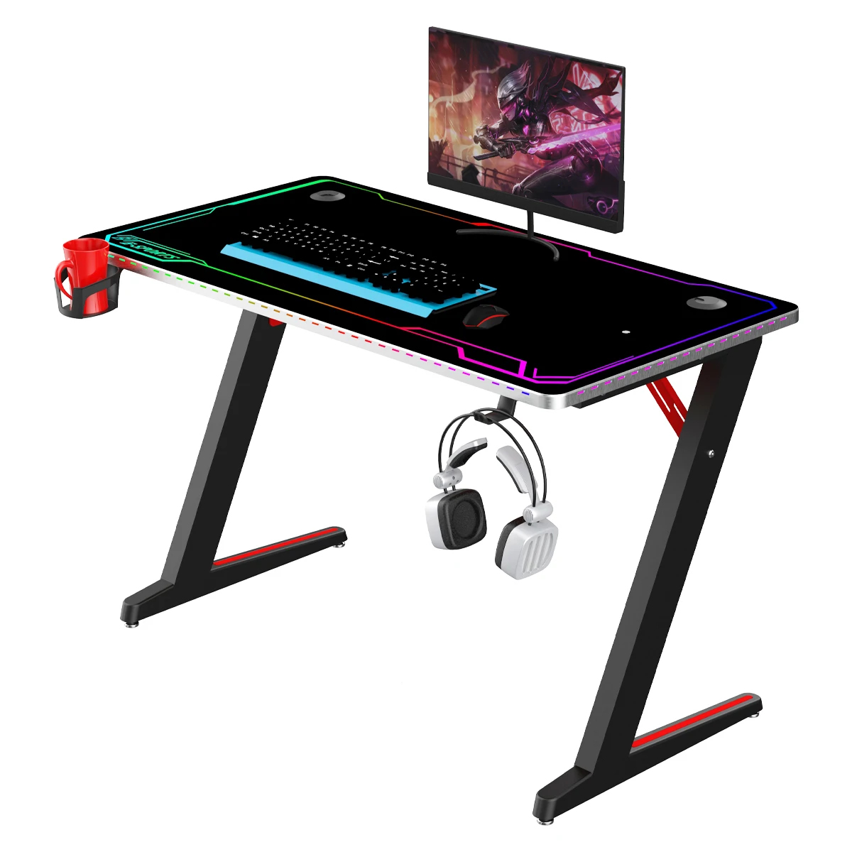  Светодиодный RGB Z-образный компьютерный игровой стол для
