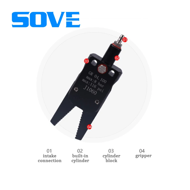 pneumat gripper Manipulator Accessories Mini Cylinder Mini-A Injection Machine Nozzle Pneumatic Clamp Robot Grippers