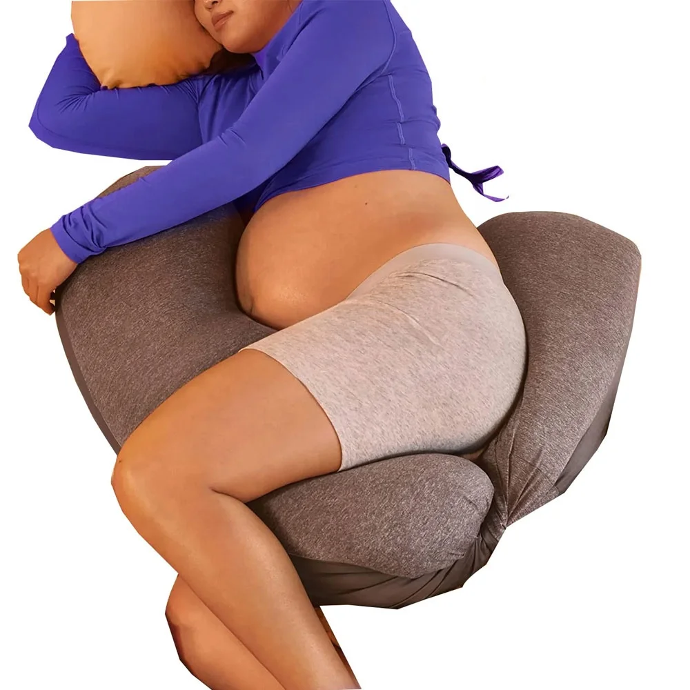 SUNNUO серая U-образная подушка для всего тела и поддержка спины и бедер для беременных Подушка для беременных