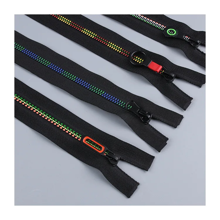 3#5#8#Resin zipper Colored corn tooth  Down jacket coat  Oiling plastic zipper size pack Special rubber teeth zipper long chain