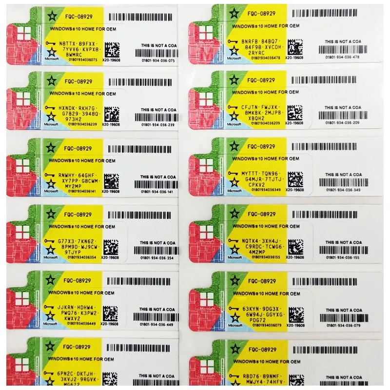 Оптовая продажа, оригинальный ключ OEM с наклейкой COA на Windows 10 pro, 32 бит/64 бит, цифровой ключ