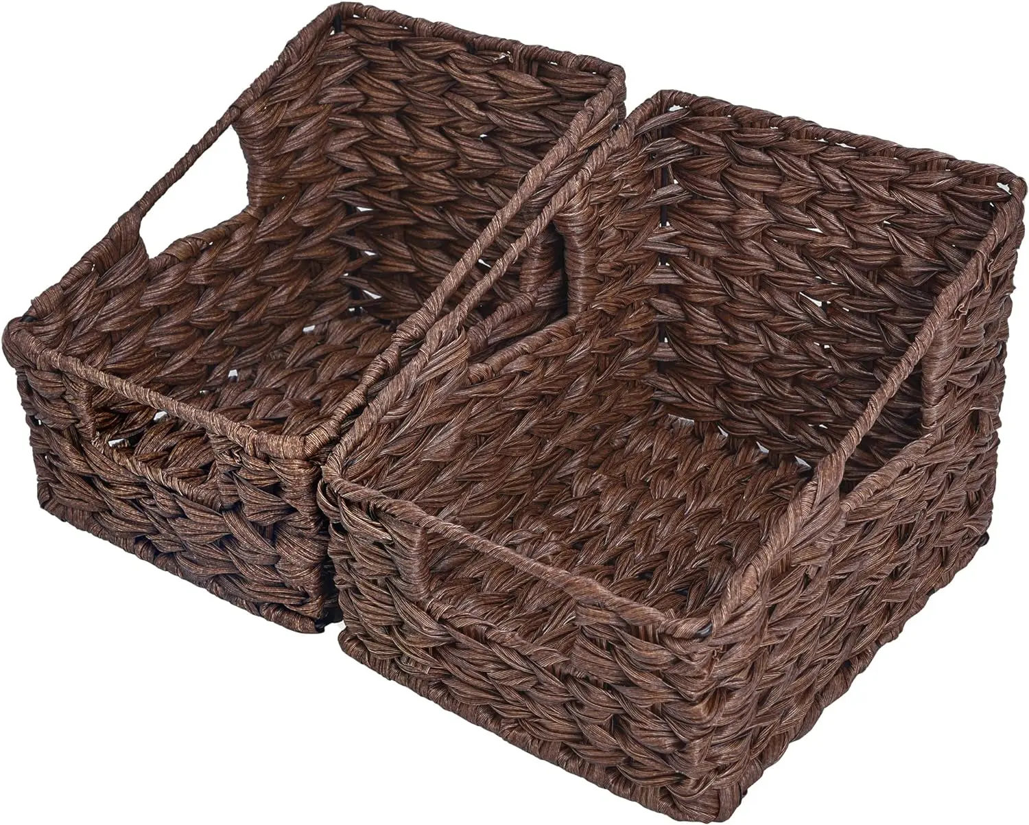 Handmade Household High Quality Wicker Baskets Customizable Multi-Purpose PP Rattan Storage Organizers for Books Magazine Debris