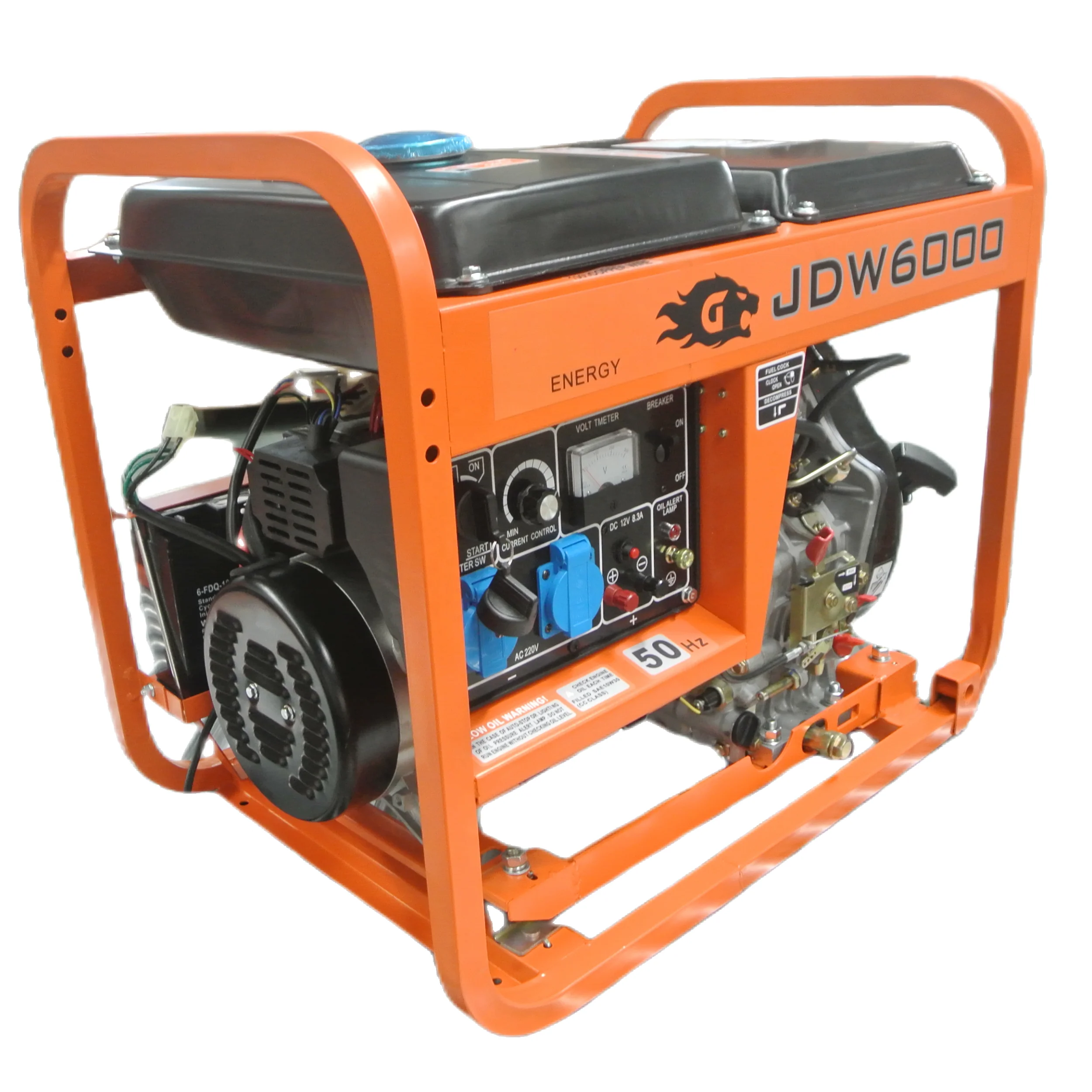 110v 240v 50A-180A 5kw diesel engine miller Arc welder generator TIG mma portable generator welder for home use