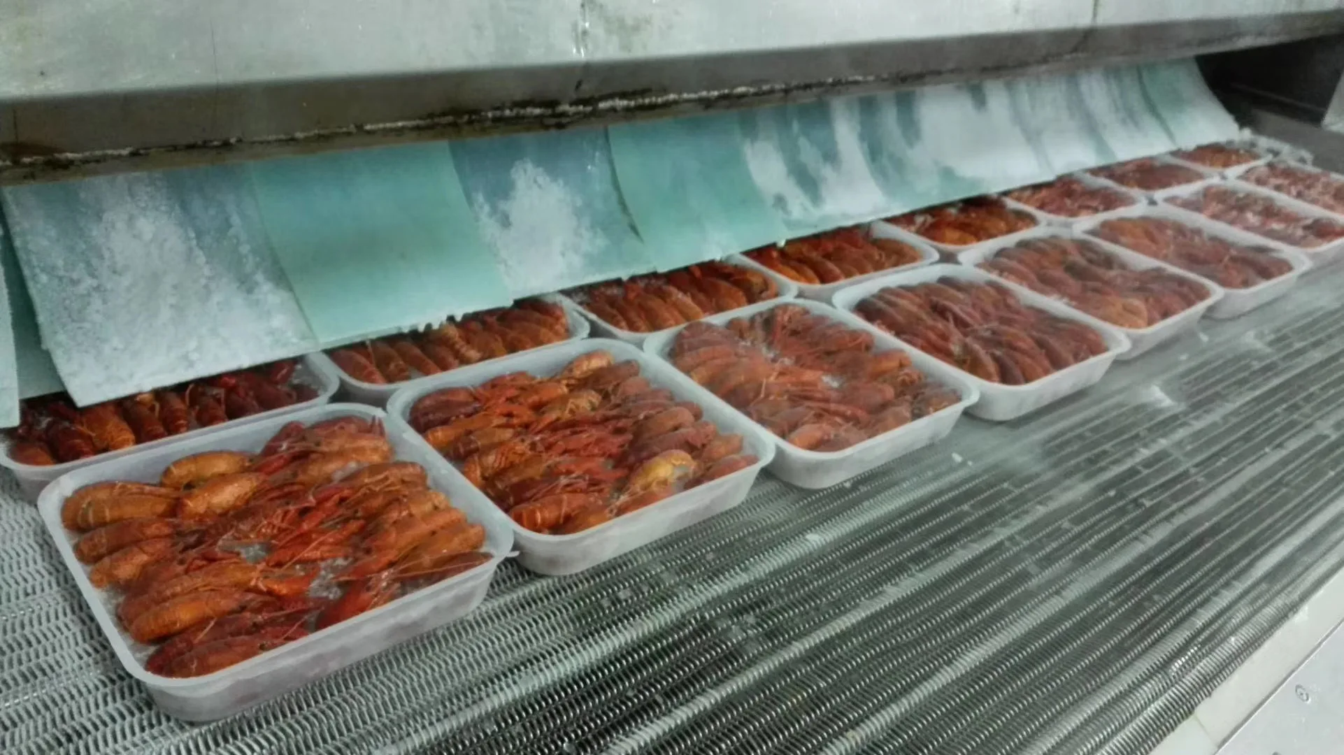 Seasoned cooked frozen hot and spicy crawfish