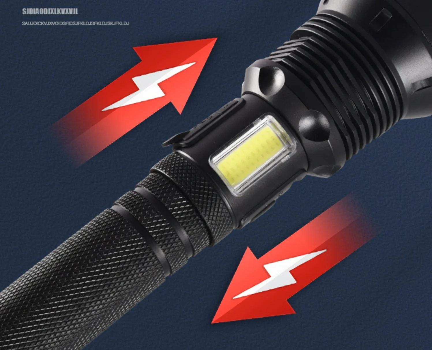 High Lumens Super Bright LED Flashlight High Powered Tactical Flashlights Zoomable 5 Modes P70 Waterproof