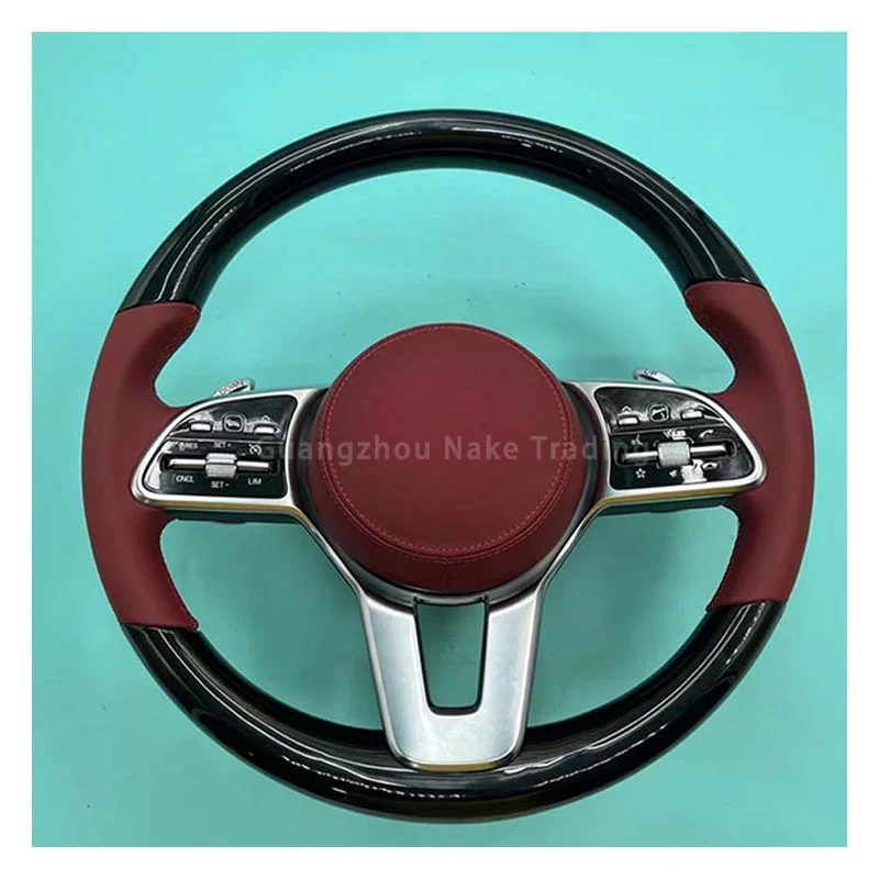 Custom Leather Steering Wheel for Mercedes Benz Amg W205 C63 C43 Carbon Fiber