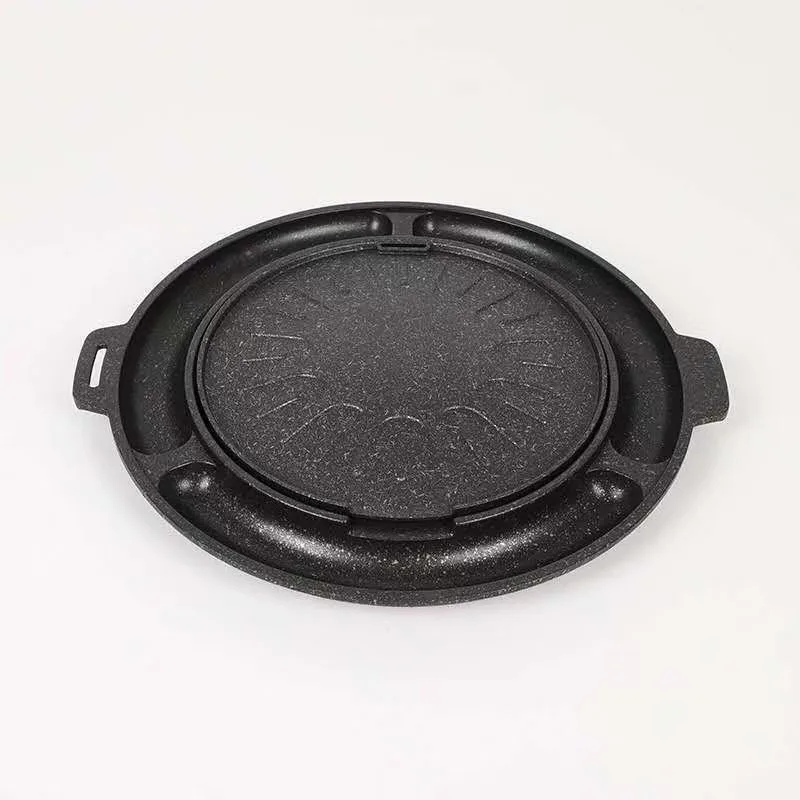 Hotpot BBQ grill restaurant equipment bbq grill plate cast iron fireplace plate Korean BBQ cast iron grill pan