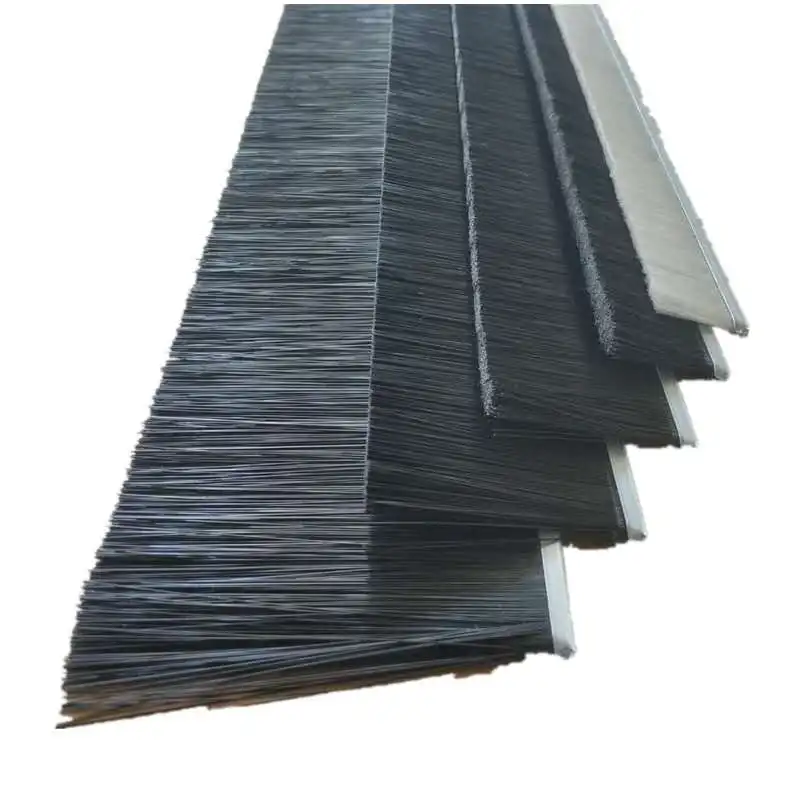 H-Shape Aluminum Alloy Holder Sliding Door Bottom Seal Strip Nylon Brush Weather Stripping