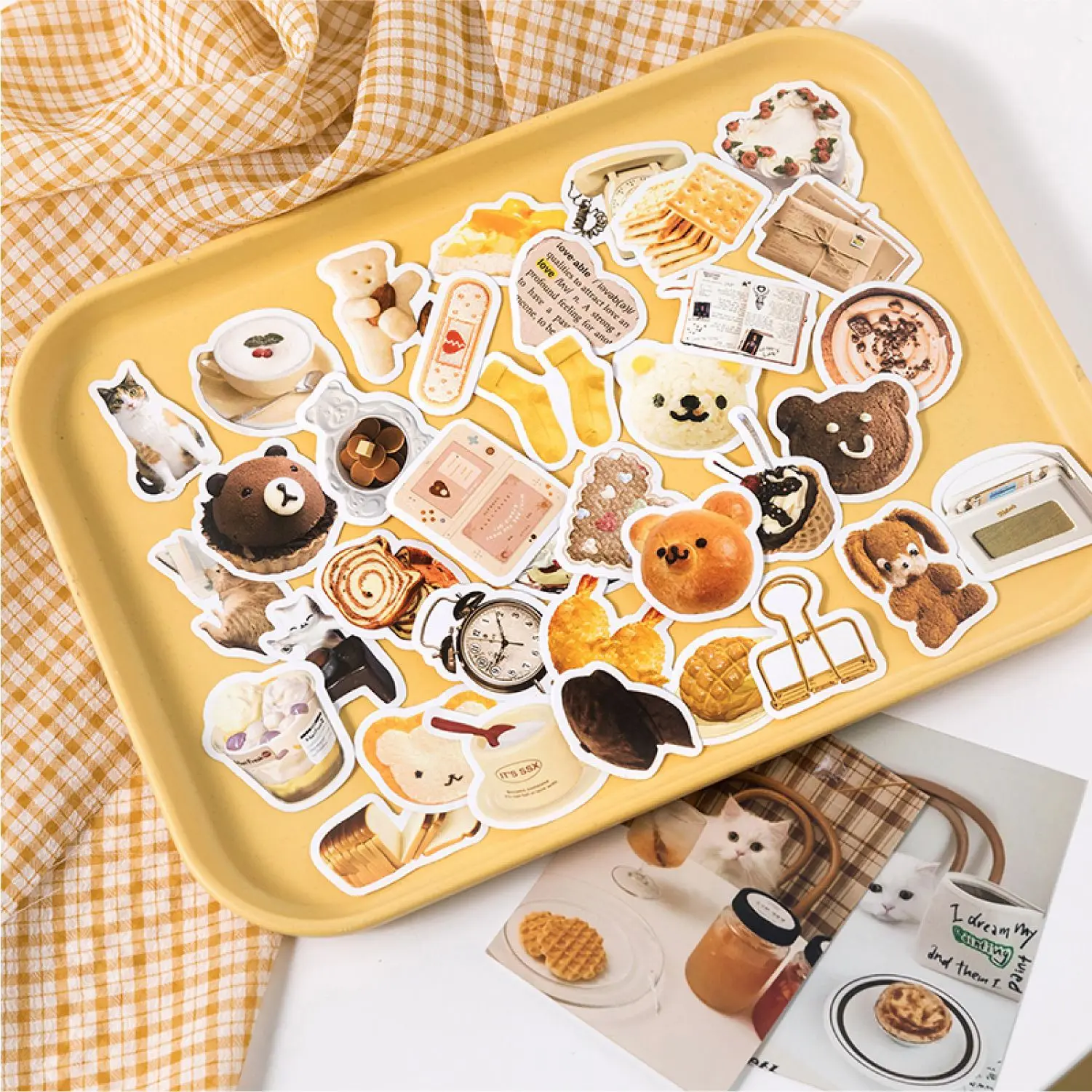 46pcs/box Box Stickers Coffee Corner INS Handbook DIY Material Stickers Loop Stickers
