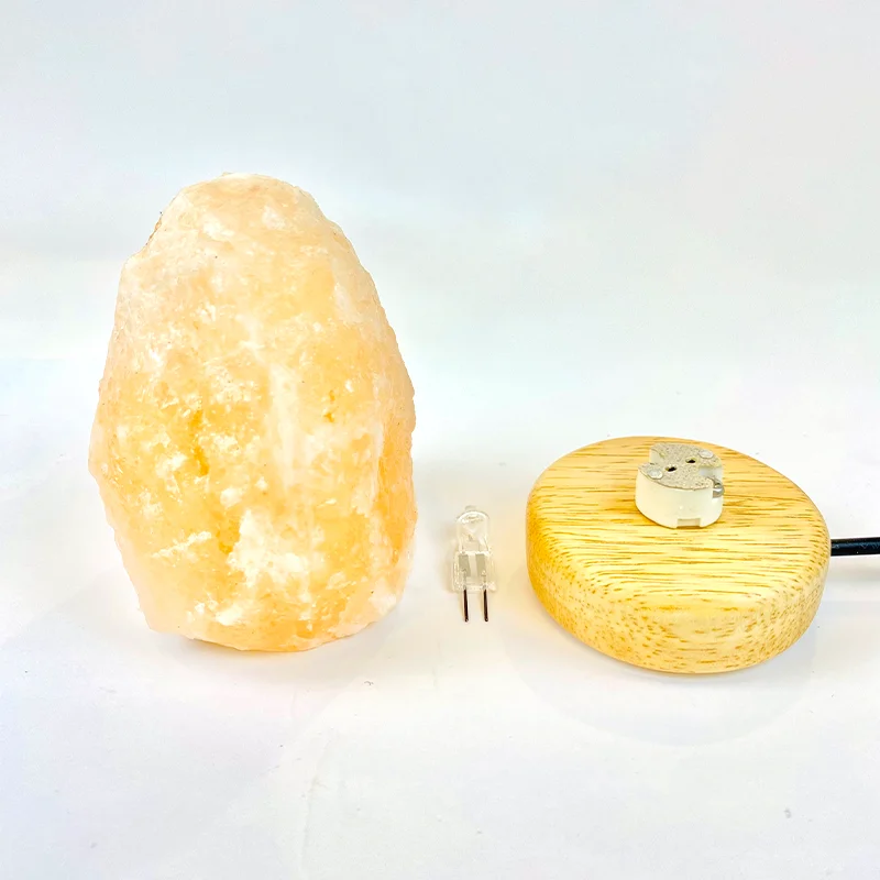 Enhance Relaxation Space USB Himalayan Crystal Salt Lamp Natural Shape Table Lamp with Halogen Lamp for Soft Lighting
