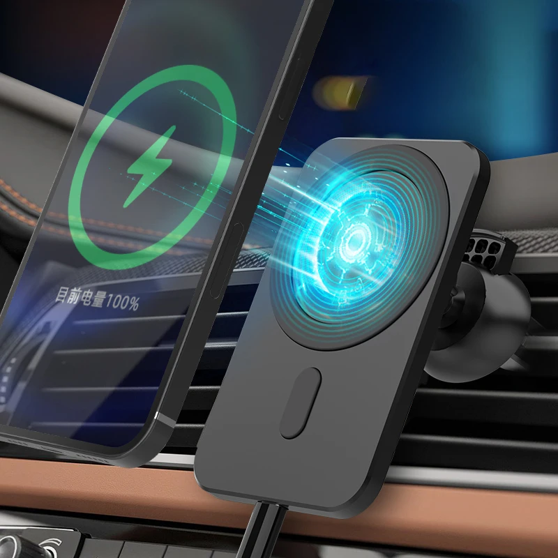 Magnetic Wireless Car Charger For iPhone13 Wireless Phone Charger 15W With Magnetic Ring Car Charger