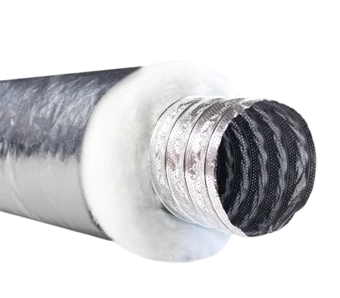 HAVC System Air Conditioner 4-10 Inch Acoustic Duct Aluminium Foil Fiberglass Insulated Flexible Pipe HVAC Systems Parts 10m