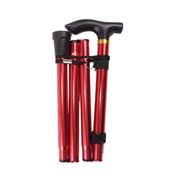 Amazon Hot Selling Colorful Walking Stick Rubber Handle Folding Walking Cane Folded Crutches