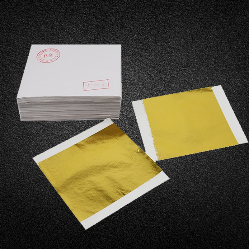 14 x 14 cm Imitation Gold Leaf Foil for Decorating Nail & Mobile Phone Colorful Taiwan Purple Gold Foil Leaf Sheets