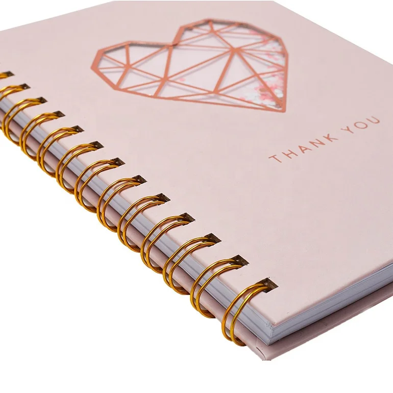 
2020 Fashion Paper Diary Spiral Notebook, Custom Printing Hardcover Pink Travel Journals 