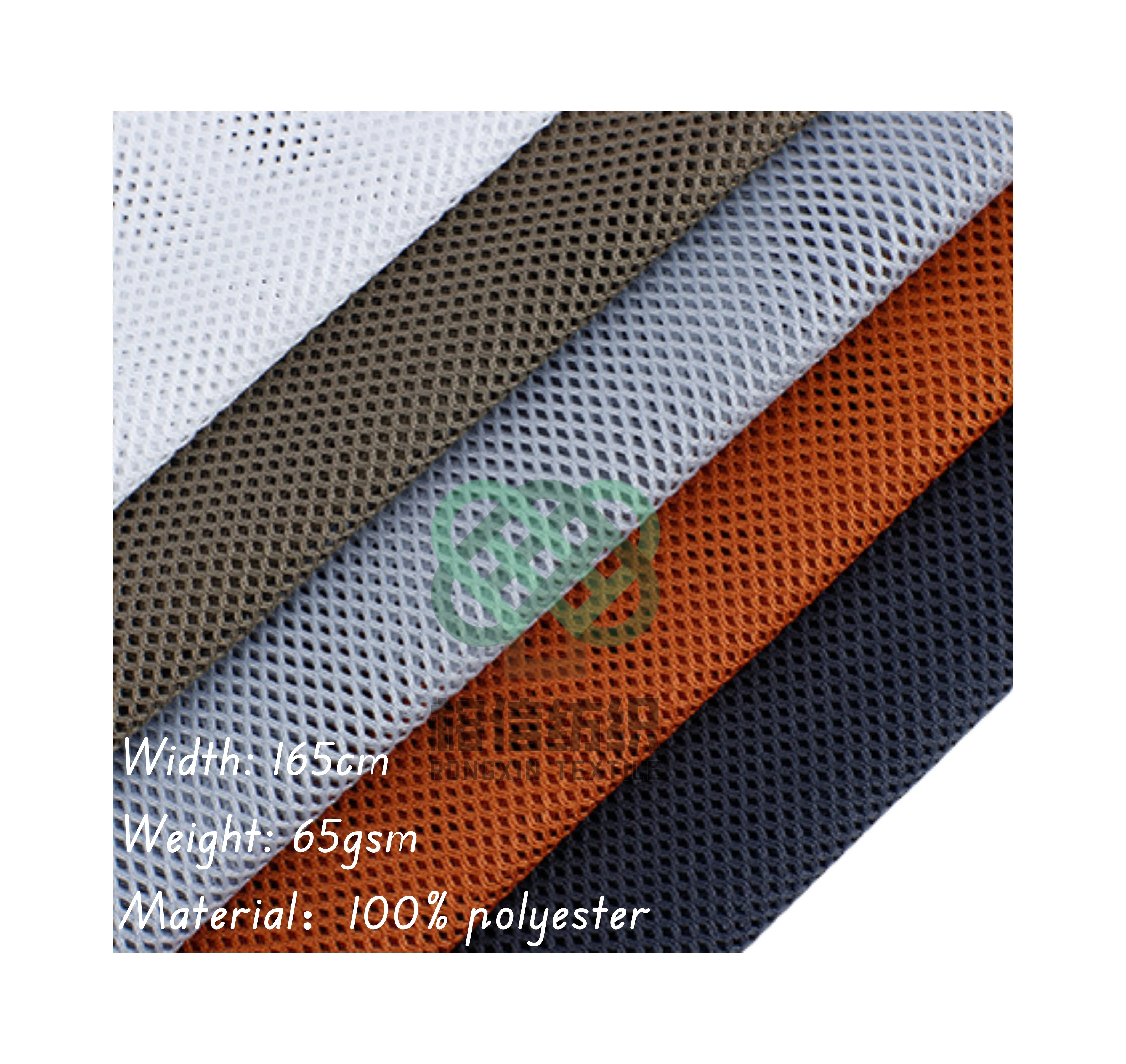 65G Polyester Sportswear Lining 75D Low-Elastic Four-Corner Mesh Hole Fabric Sweat-Wicking Activewear Clothing Mesh Fabric
