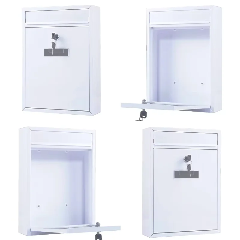 White Steel Lockable High-quality Anti Drop Hot Selling Outdoor Newspaper Mail Box