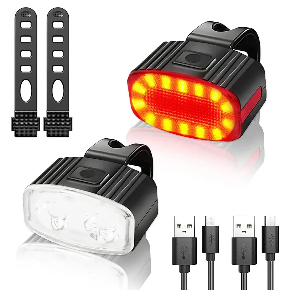 Bicycle Light Set Rear Riding Led Taillight Usb Rechargeable Warning Front Light Riding Headlight Portable Cycling Lamp