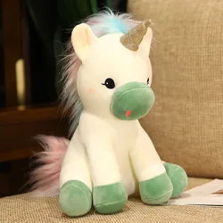 Hot selling cute cartoon custom rainbow angel pony soft doll pillow unicorn plush toy children companion doll girl gift