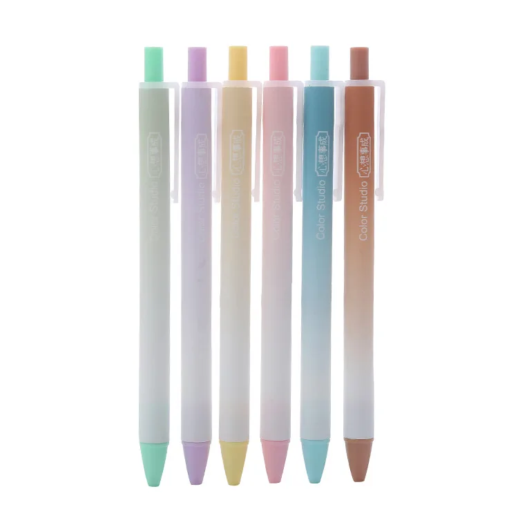New Arrivals colorful plastic pen customized logo press pen 0.5 promotional gel pen
