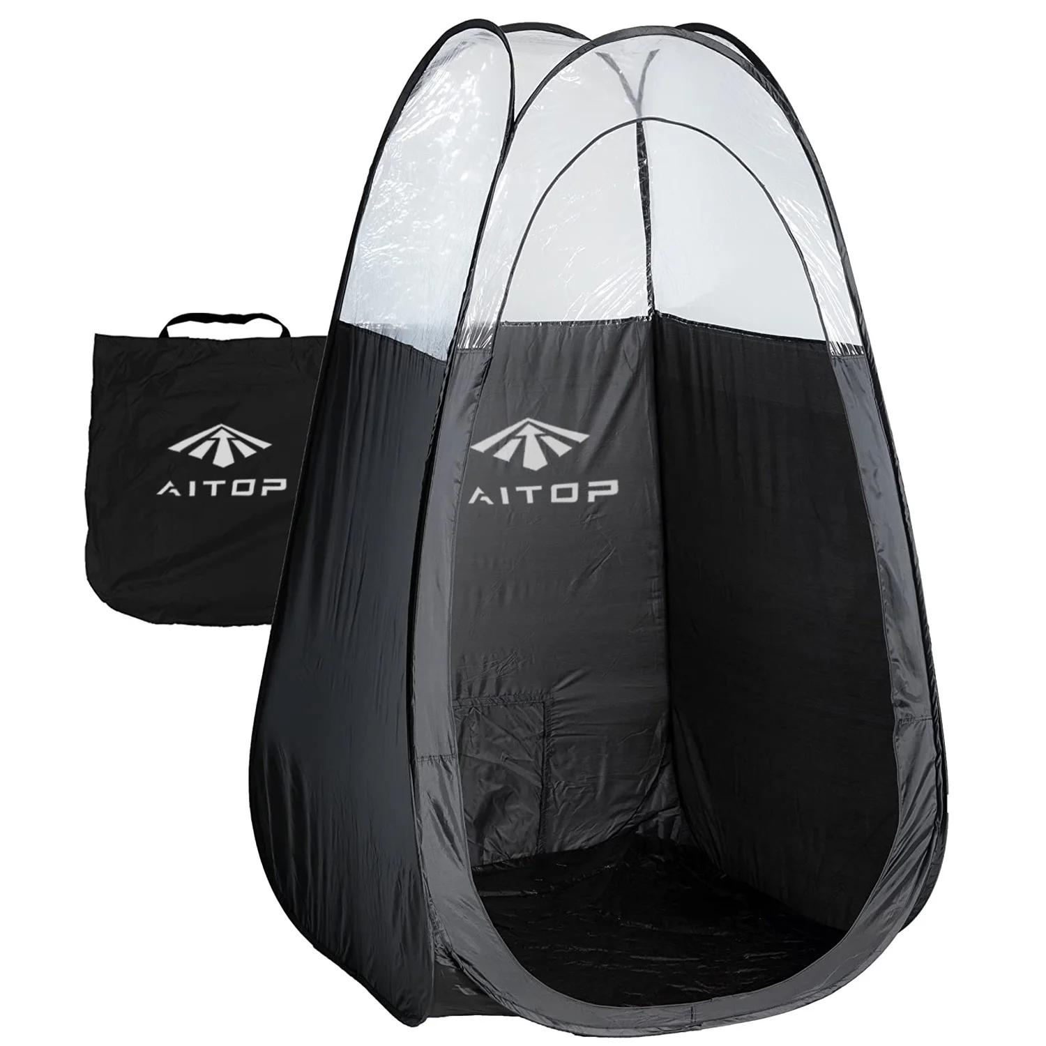 Aitop Professional Spray Tanning Popup Tent in 1/3 Clear Black Portable Mobile Tan Booth With Carry Case